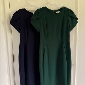 Calvin Klein Cap Sleeve Crew Neck Dresses